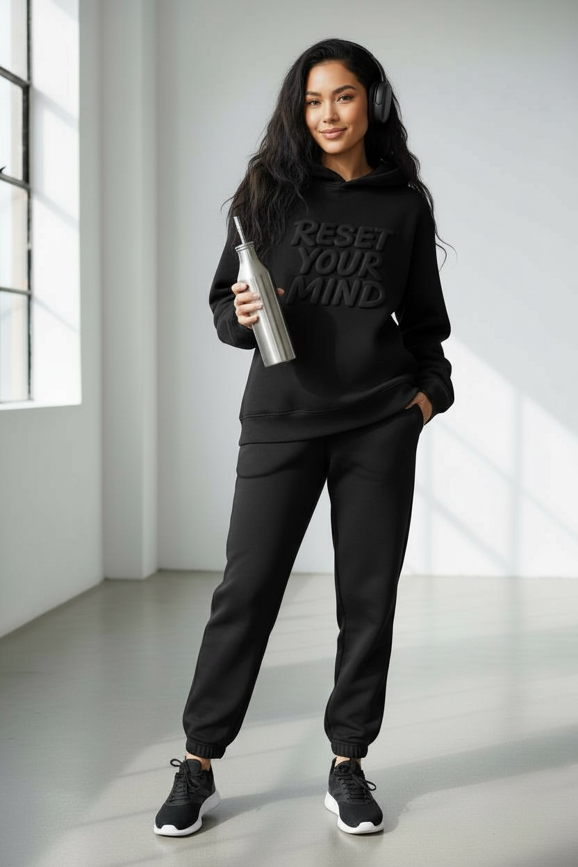 RESET YOUR MIND™ 3D PUFF STATEMENT HOODIE