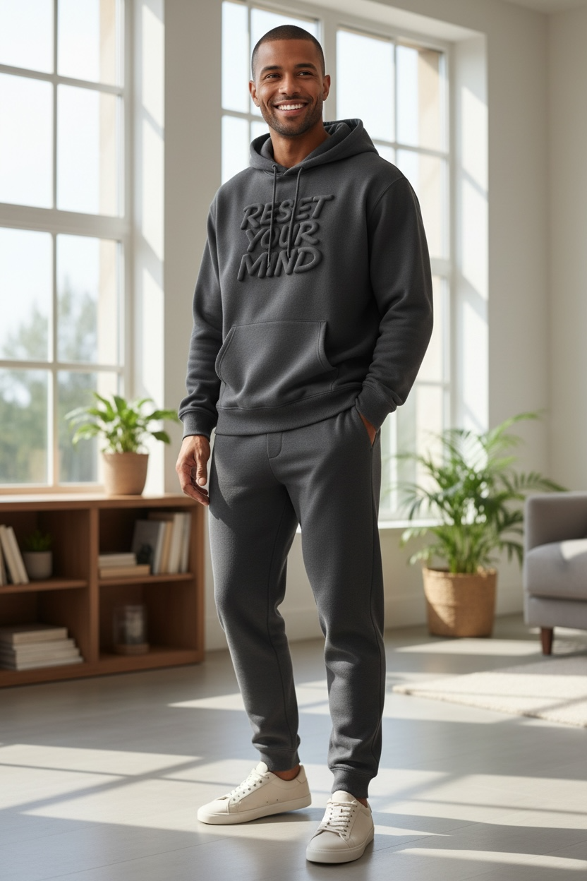 RESET YOUR MIND™ 3D PUFF STATEMENT HOODIE